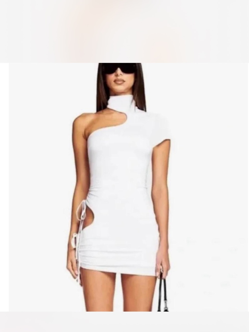I.AM.GIA White One-Shoulder Cutout Mini Dress